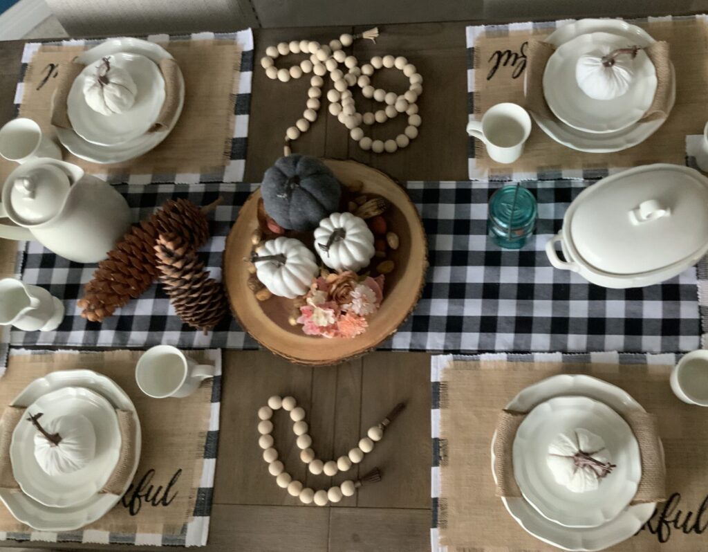 Table scrape, dining room, fall decor, one room challenge, farmhouse beads