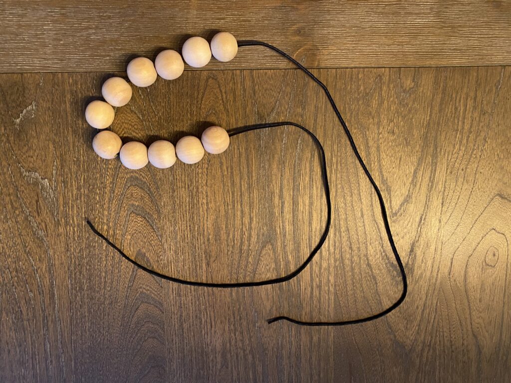 DIY farmhouse beads wooden bead strand