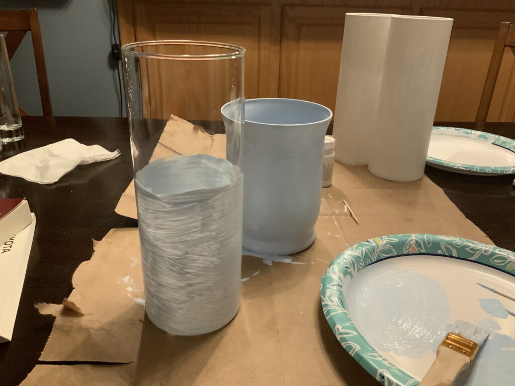 Glass vase to terra cotta look DIY