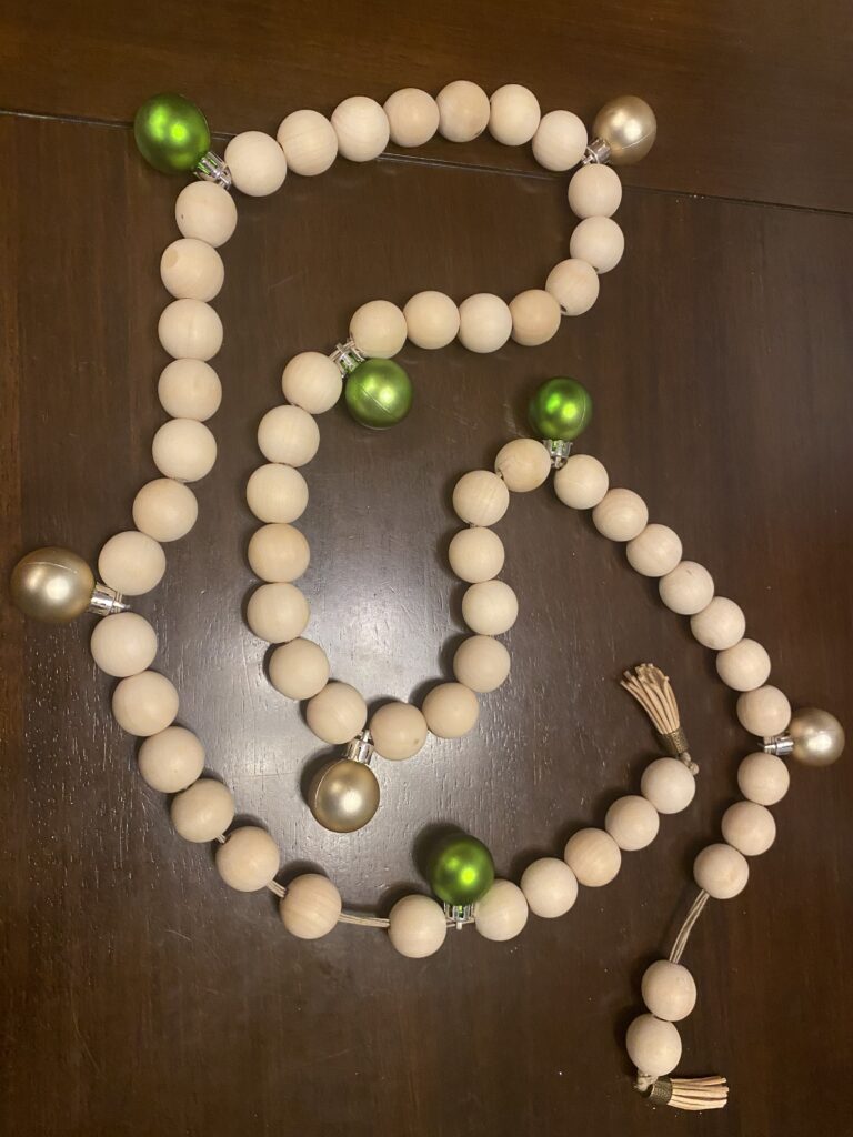 Farmhouse beads with Christmas touches